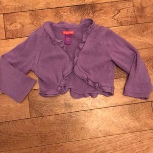 Long sleeve ruffle cardigan sweater, 18 mos